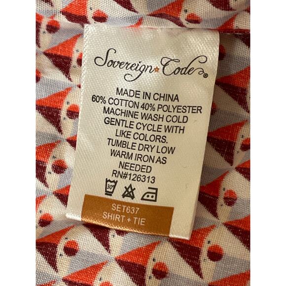 Sovereign Code Red and White Button Down Shirt Boys size 6 Patterned - Picture 4 of 6